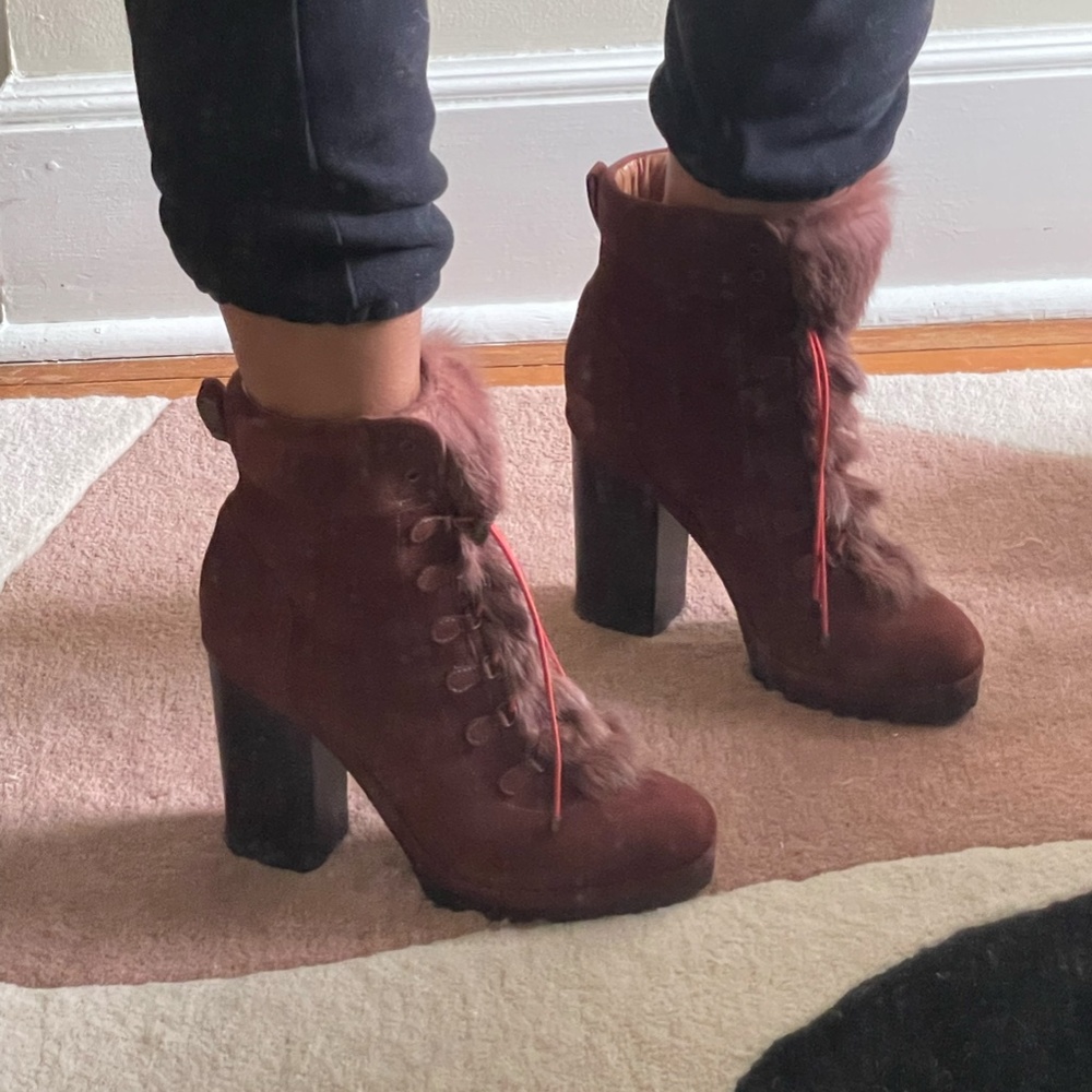 SCHUTZ DALENNA RABBIT HAIR BOOTS SIZE EU 40/US 10B - Picture 7 of 7